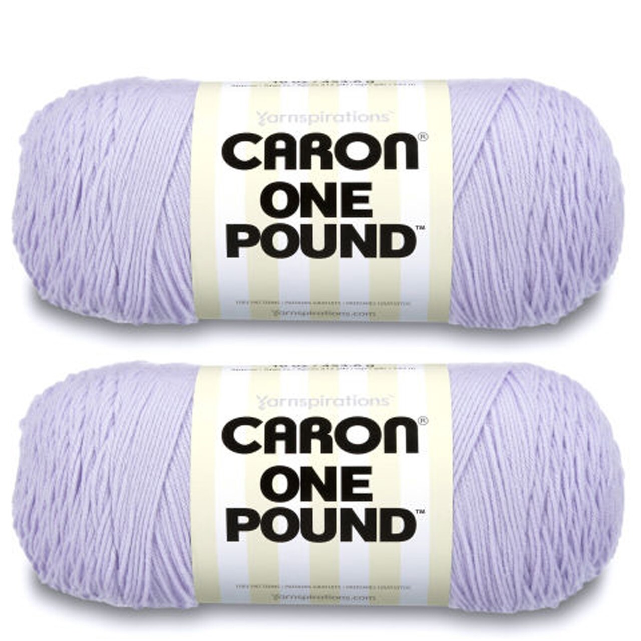 Caron One Pound Lilac Yarn - 2 Pack of 454g/16oz - Acrylic - 4 Medium  (Worsted) - 812 Yards - Knitting/Crochet